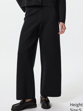 Uniqlo Washable Milano Ribbed Pants Black Medium